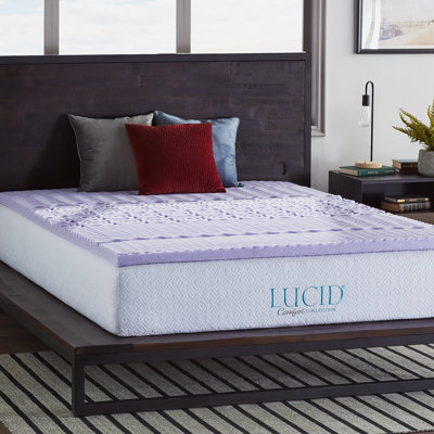 2" Zoned Lavender Memory Foam Mattress Topper, 5 Targeted Zones, Reversible - Full sized