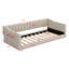 Lit de jour rembourré avec poche de rangement latérale - Finition en velours, canapé-lit idéal pour les salons-6504802