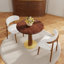 Φ Table de salle à manger ronde rétro en noyer de 80 cm avec base en laiton et bois massif. Table avec pieds en bois et base dorée, table pour 2 personnes pour petit espace