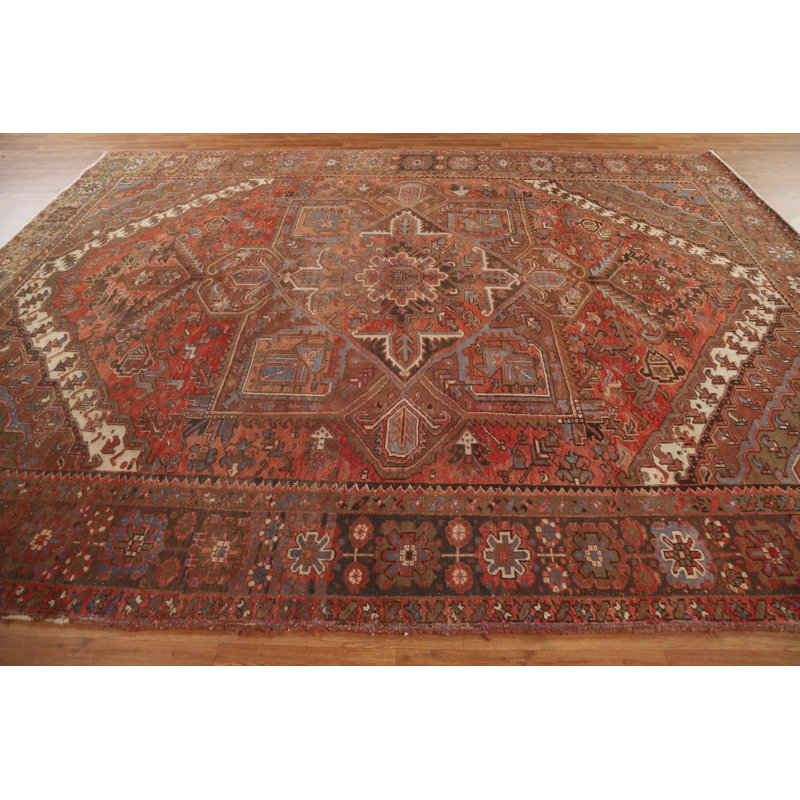 Tapis rouge géométrique 10 x 12
