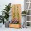 Jardinière en bois surélevée avec treillis pour patio brun