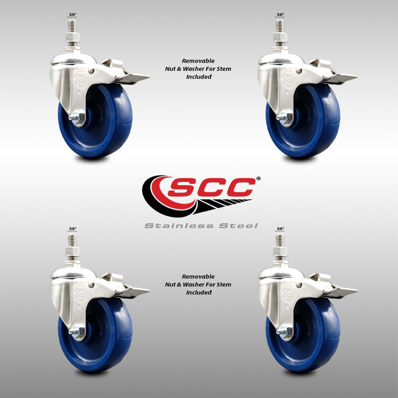Ensemble de roues pivotantes en polyuréthane 316SS