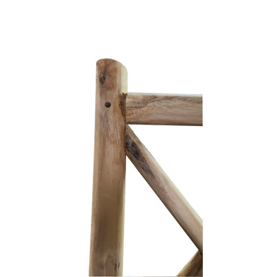 Debarked Teak Log Wood Diamond Trellis Panel