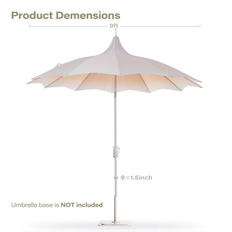 Parasol d'extérieur inclinable 108 po Kaia, Rose dégradé, sans lumière DEL