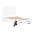 Lit plateforme double avec rangement - fini blanc rustique et efficace