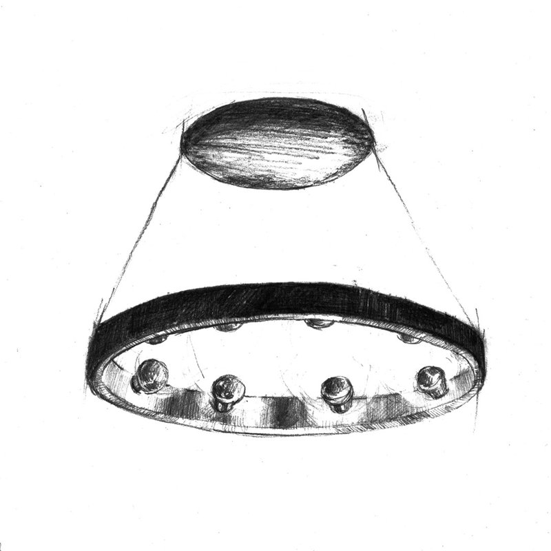 Cassiopeia 9 - Light Waggon Wheel Pendant, Black