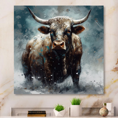 Vache dans la neige III sur toile