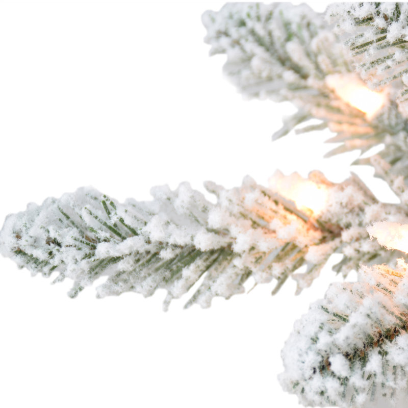 Pre-Lit Artificial Flocked Christmas Tree, 7.5' H