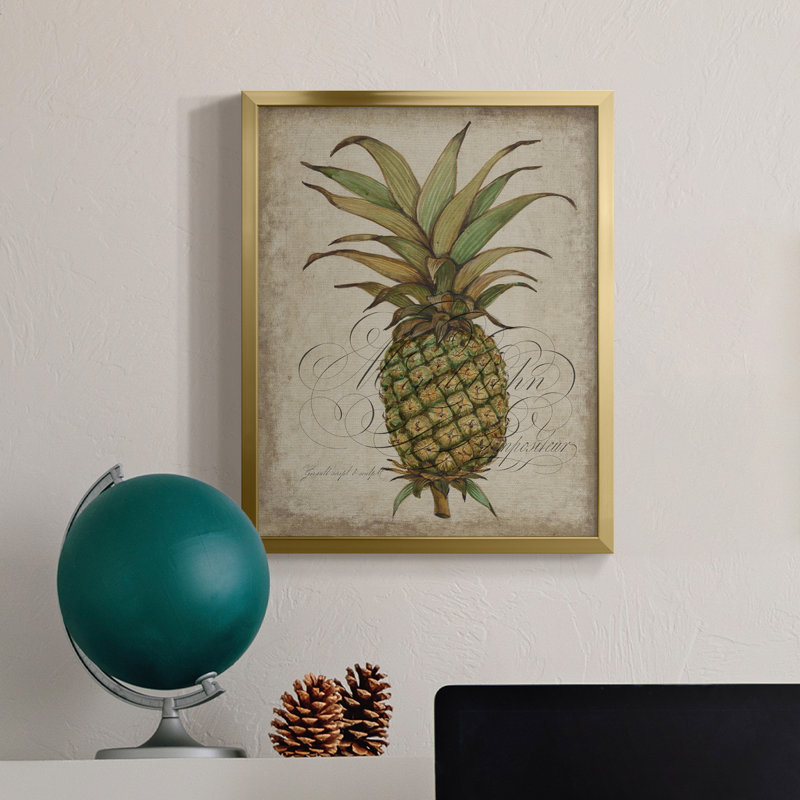 Pineapple Study I - Toile encadrée de qualité supérieure - prête à être accrochée