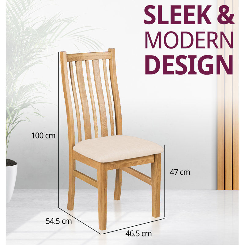 Sorrento 47 cm H Fabric Slat Back Side Chair, Beige