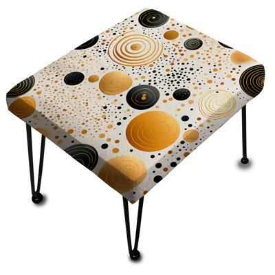 Repose-pieds rectangulaire à pois dorés I - Pois