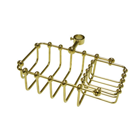 Kingston Brass Vintage 7-Inch Riser Mount Soap and Sponge Holder, Polished Brass