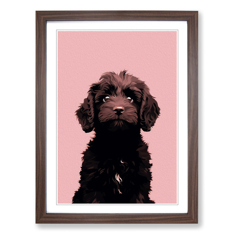 Single Picture Frame Print on Wood, 64cm H x 46cm W, Walnut Framed