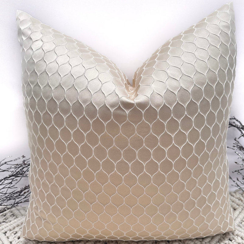 Abstract Beige Square Cushion Cover