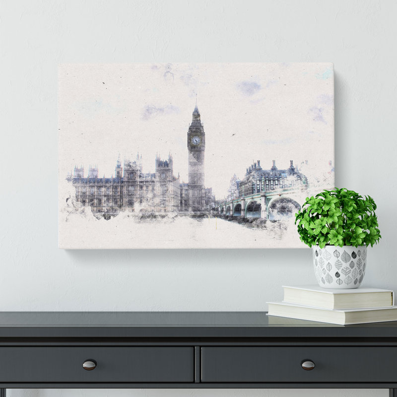 The Houses Of Parliament London - Wrapped Canvas, 40cm H x 60cm W x 3cm D