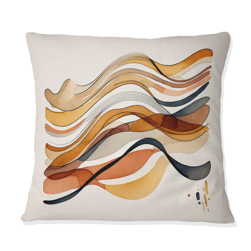 Coussin décoratif Burnt Orange Waves Abstract VI - Abstract Spirals