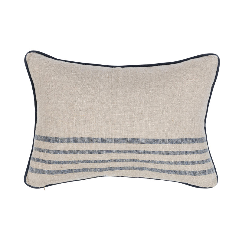 Newport Linen Pillow Cover & Insert, Rectangle 14"H x 20"W
