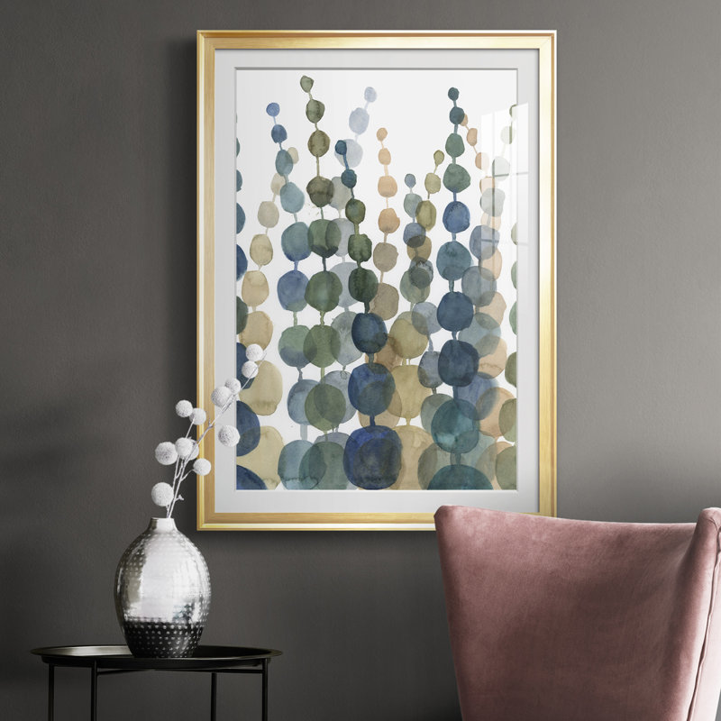 Pompom Botanical II - reproduction, H 36,5 po x l 26,5 po x P 1 po, Cadre doré