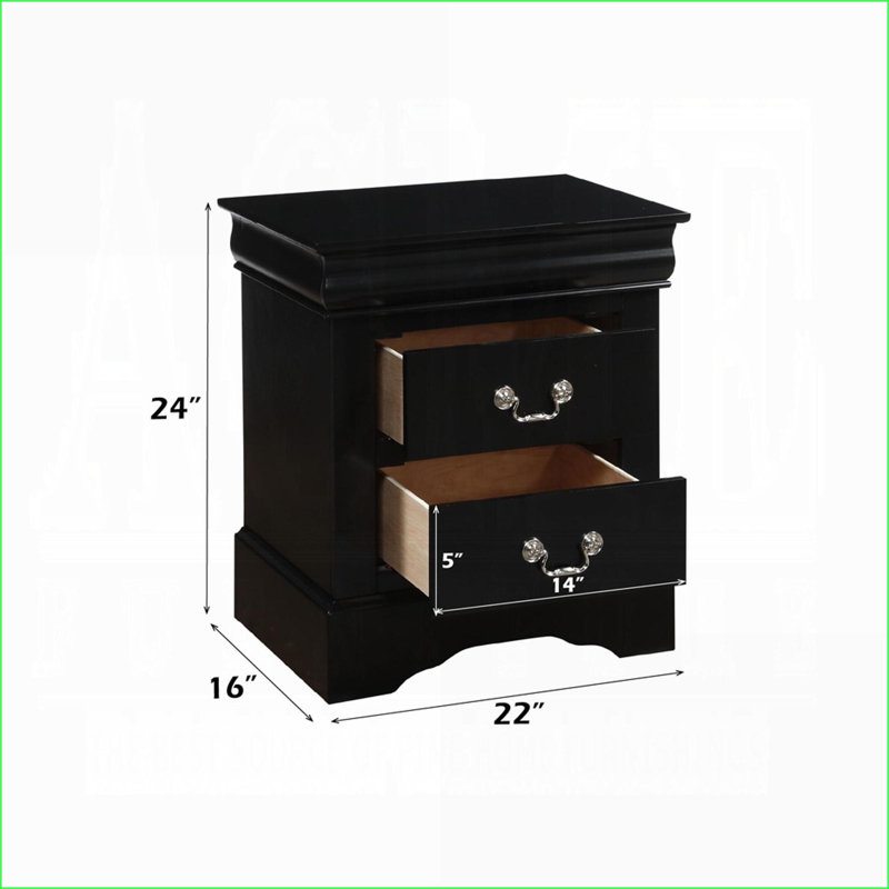 Table de chevet 2 tiroirs Louis Philippe