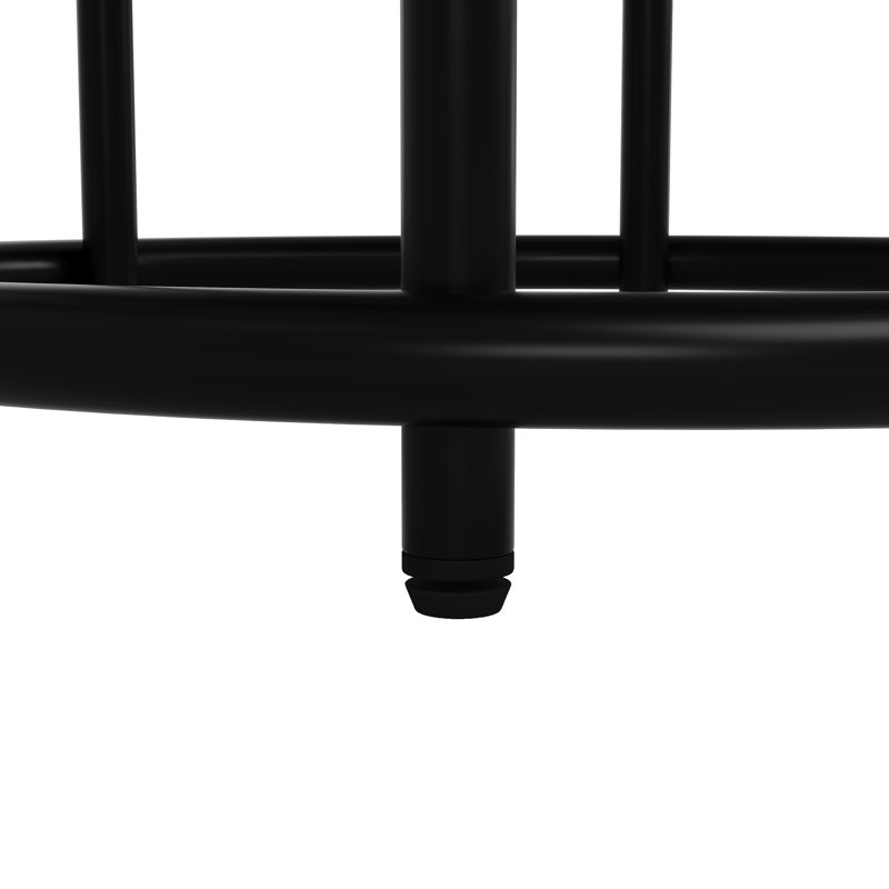 Round Metal Base Dining Table, Black