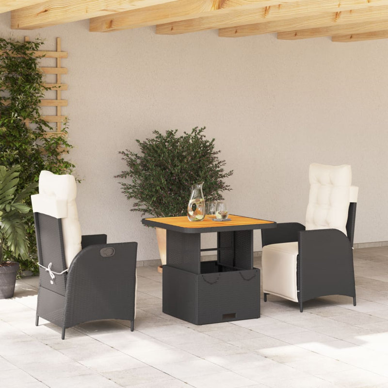 Mobilier de jardin 5 pièces, H 27,95 po x l 31,5 po x P 31,5 po, 2