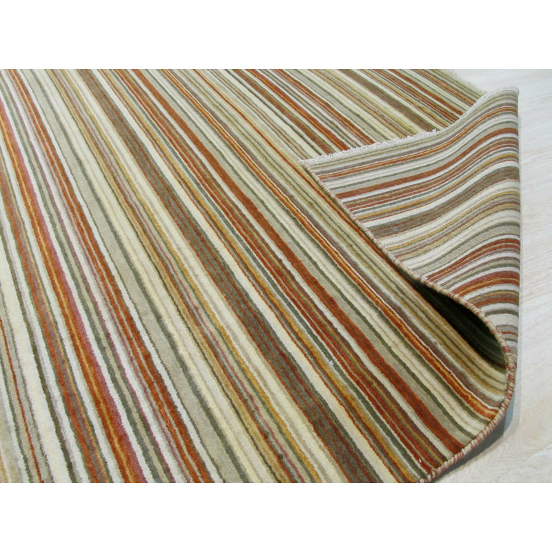 Ella Rustic Orange Handmade Wool Rug, Rectangle 2' x 6'