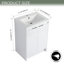 Meuble-lavabo autoportant de 24 po avec lavabo en résine, portes à fermeture en douceur-133670058