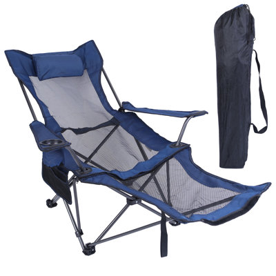 Shalin 330 lbs Capacity Heavy-Duty Camping Chair with Adjustable Backrest 600D Oxford Fabric Cup Holder by Arlmont & Co.
