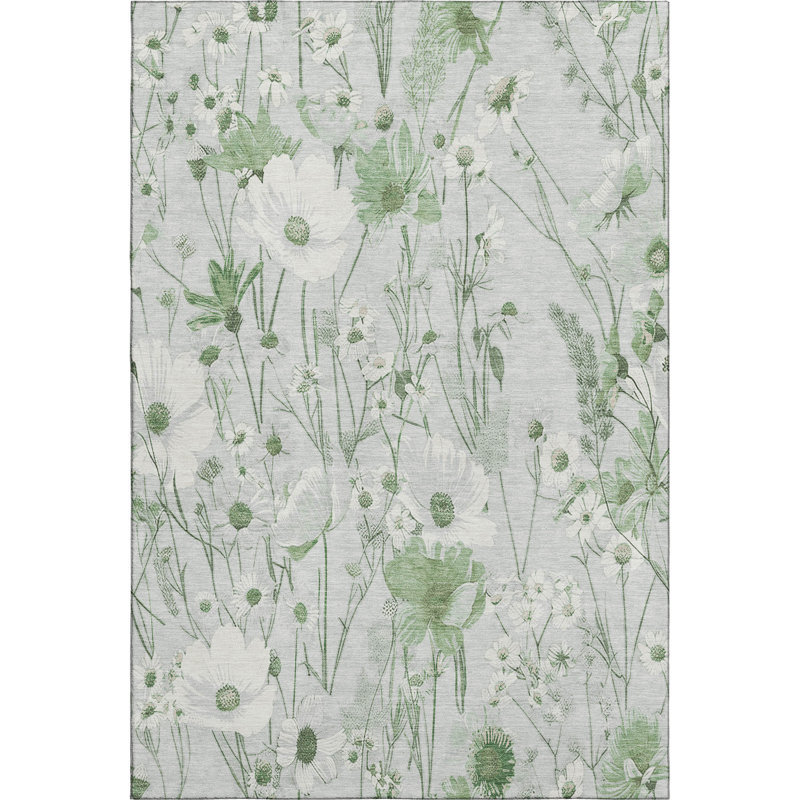 Premium Machine Washable Elize AMF1500 Floral Rug, Rectangle 2'6" x 3'10"