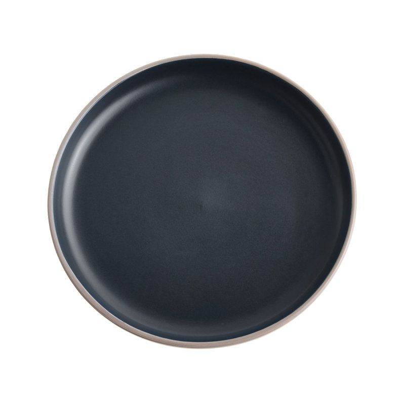 Stoneware Dinnerware - Service for 4, Beige/Black