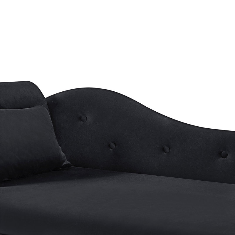 Chaise longue multifonctionnelle avec rangement, Noir