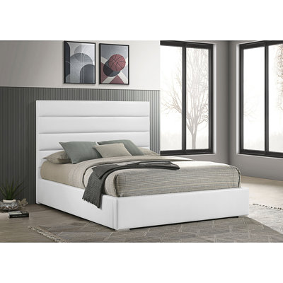 Lit plateforme tapissier blanc Dulcey