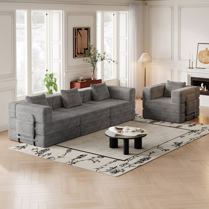 Canapé-lit pliant Boneless, Gris