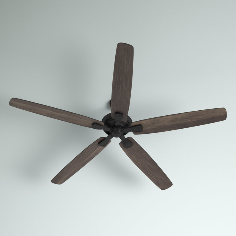 Ventilateur de plafond standard à 5 pales 72 pouces avec télécommande Oreilly, Noir mat