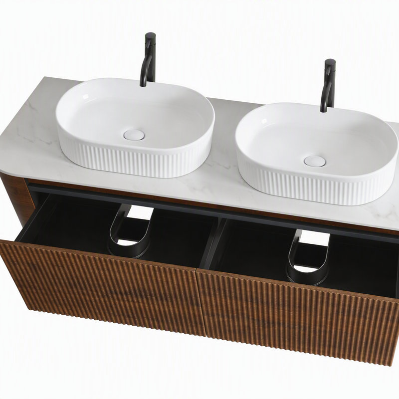 Double Bathroom Vanity with Ceramic Top