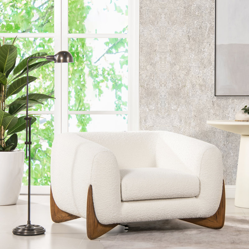 Fauteuil Amala, Bouclé ivoire, Omit 1
