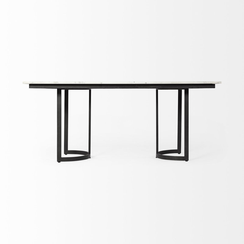 Table de salle à manger 71 "blanche et noire