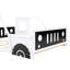 Lit plateforme blanc en forme de voiture avec roues, en bois de pin pleine grandeur et avec roulettes-1429351577-1429351578