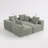 Modular Sectional For Living Room, Full-Foam Build, Textured Light Green Upholstery, Compact Compressed Package, Simple Assembly, Overall 111"X74"X24", 37" Module Size-Light Green-283939583