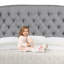 Lit tapissier en tissu, base de lit à hauteur réglable capitonnée-293809459-293809458