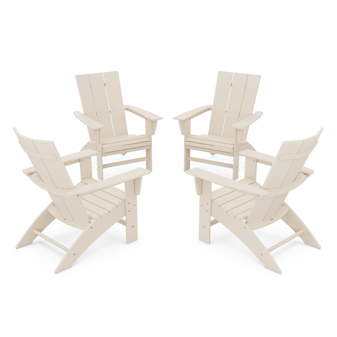 POLYWOOD Modern Plastic Adirondack Chair (Set of 4) POLYWOOD® 