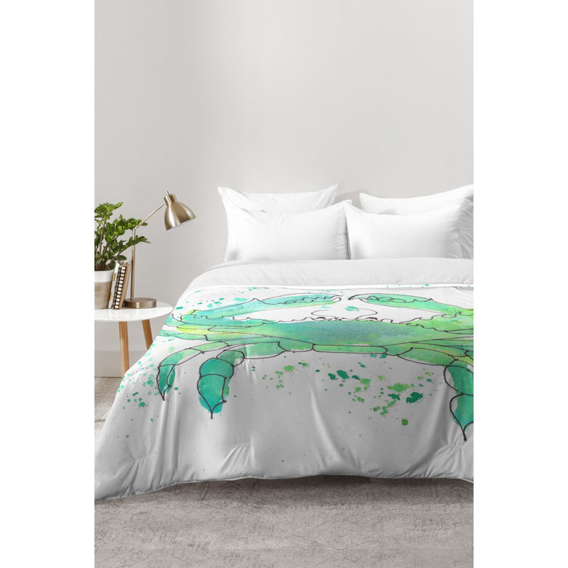 Ensemble d'édredon Seafoam Crab, Édredon double / grand + 2 taies décoratives sta