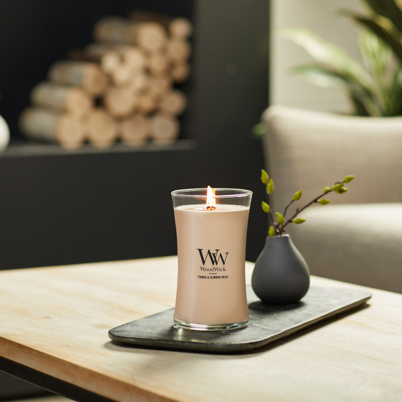 Bougie WoodWick Tonka et lait d'amande, Pot de 21,5 oz
