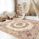 Washable Area Rug Apricot Butterfly Soft Accent Carpet Vintage Inspired Distressed Low Pile for Living Room Dining Room Bedroom Den