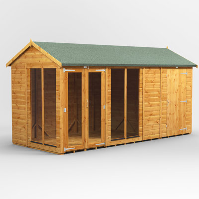 Powersheds 14 x 6ft Timber Tongue & Groove Apex Summerhouse Combi (includes 4ft Side Store)