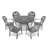 7-Piece Set Of Cast Aluminum Patio Furniture With Black Frame And Brown Seat Cushions-1457596321