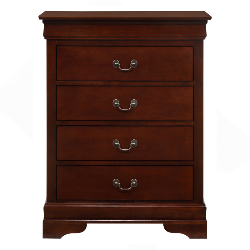 Commode 4 tiroirs Louis Phillipe G3100-BC, cerise
