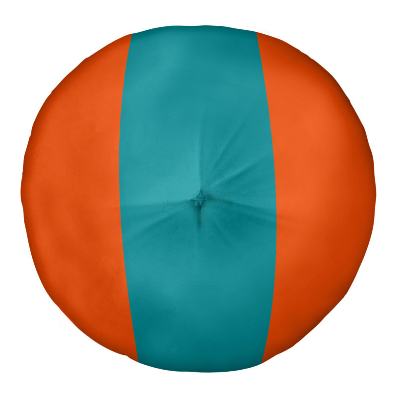  Coussin de sol touffeté, H 30 po x l 30 po, Orange / turquoise