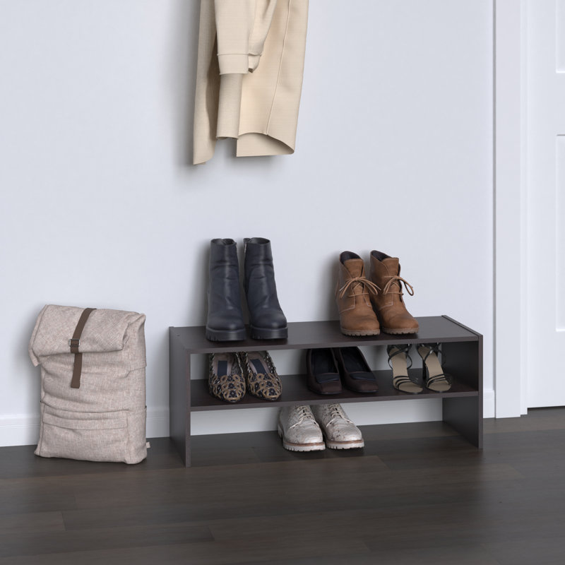 Range-chaussures empilable pour organiser six paires de chaussures, Espresso
