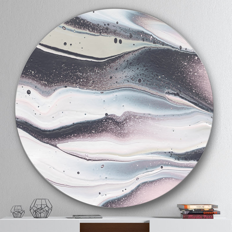 « circle marble ii », peinture sur cercle métallique, H 36 po x l 36 po
